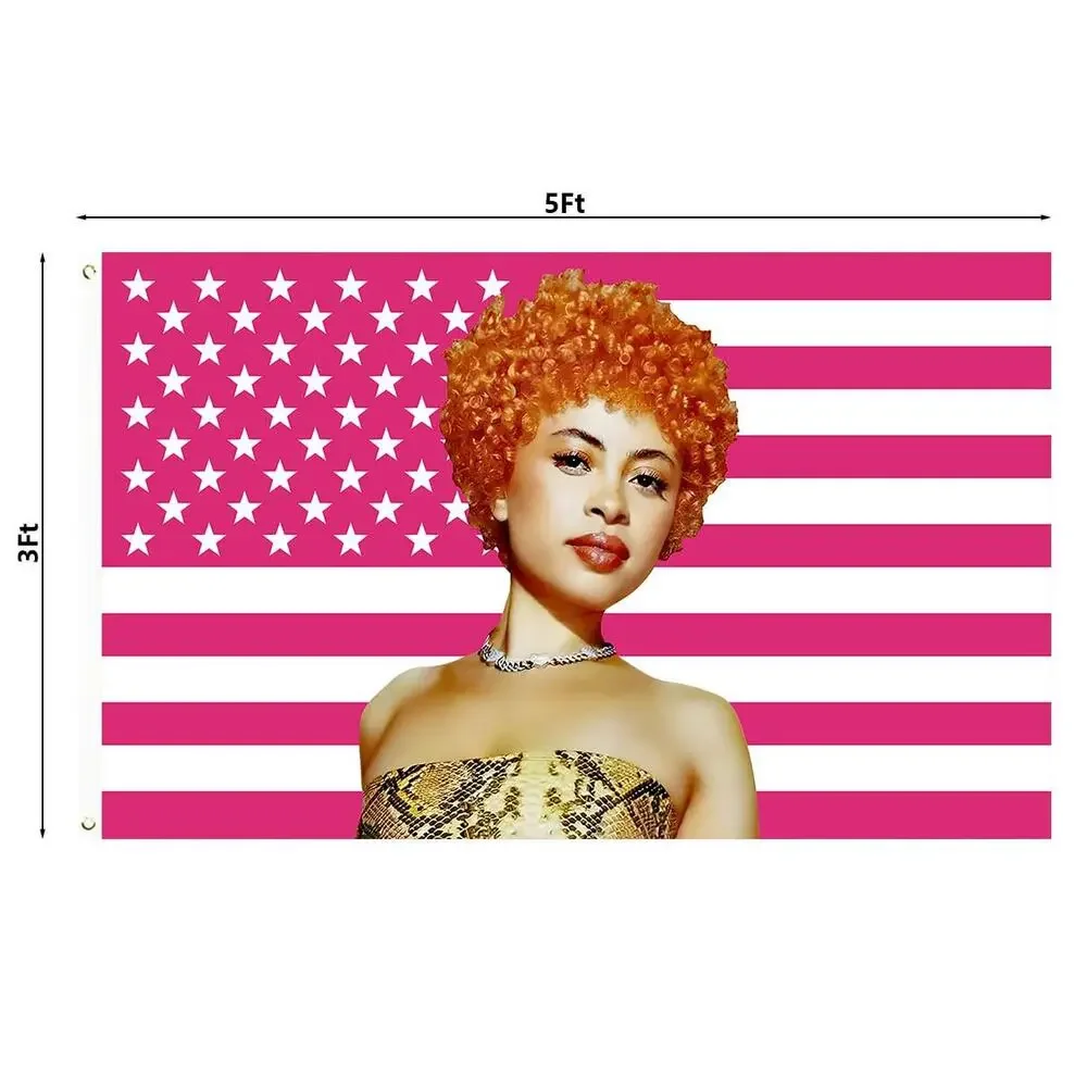 Ice Spice 3x5ft Pink American Tapestry Flag, Outdoor / Room & Dorm Wall Tapestry